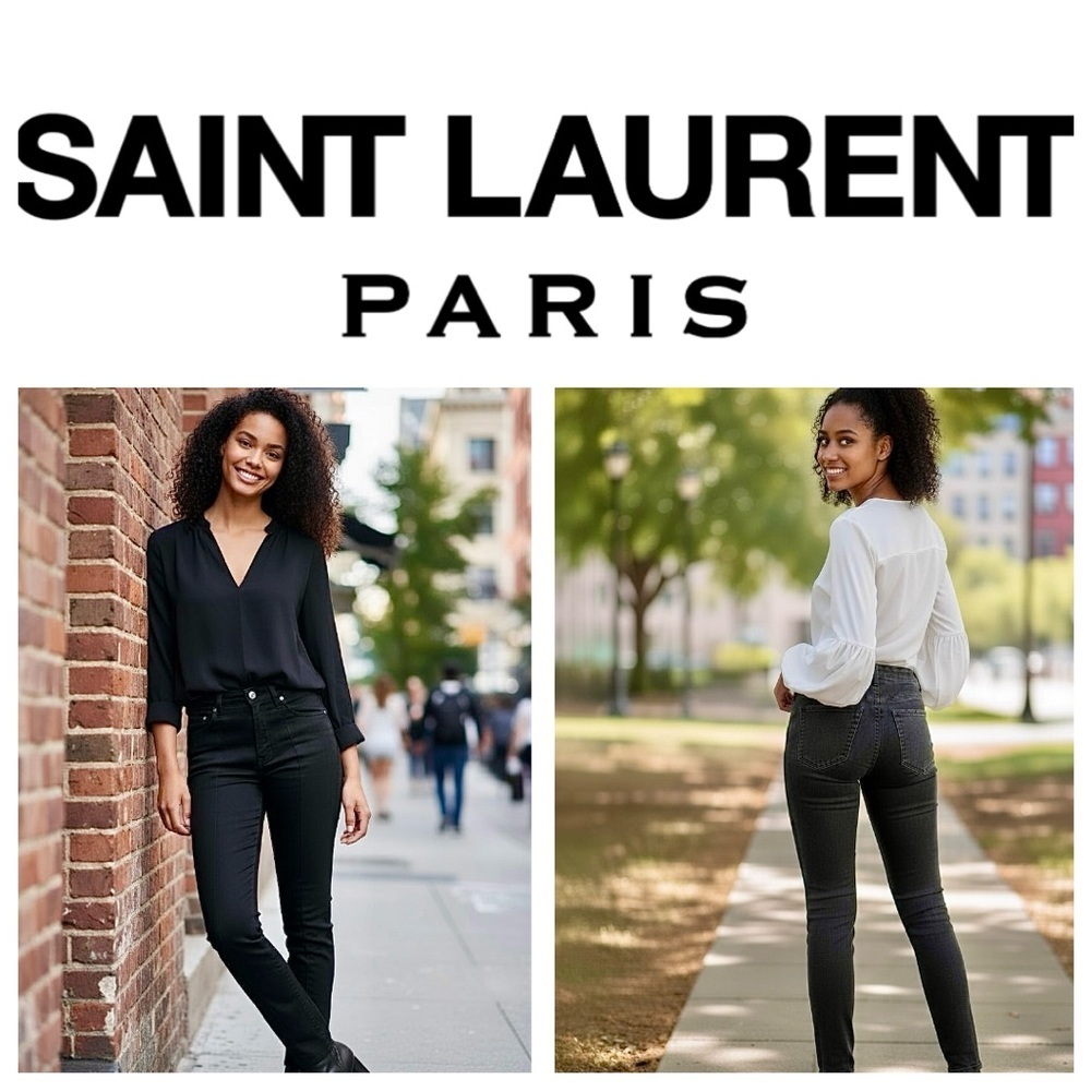 Saint Laurent Black Denim Skinny Jeans 27